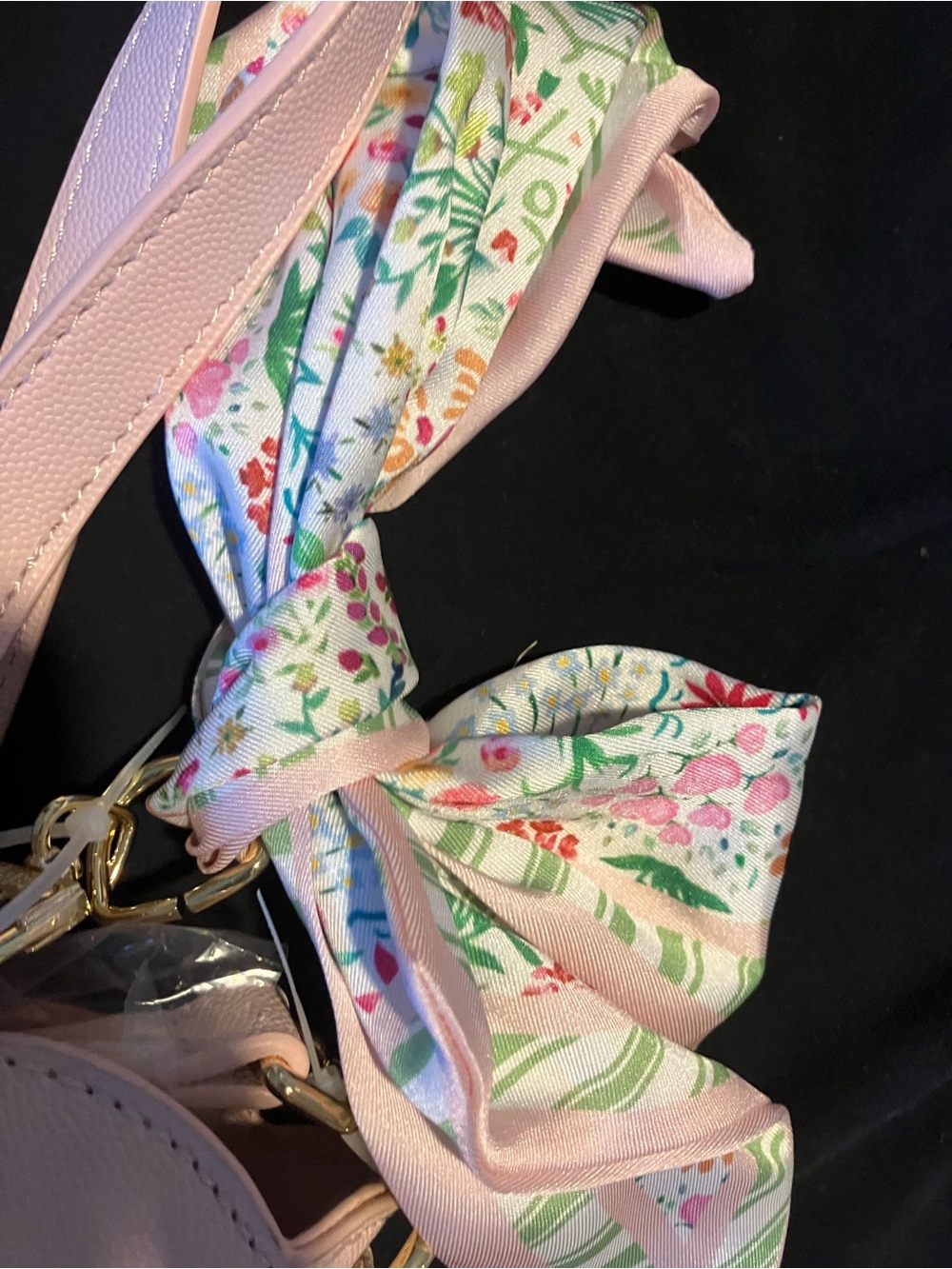 Betsey Johnson Light Pink Scalloped Top Tote with Scarf Accent - Picture 3 of 6